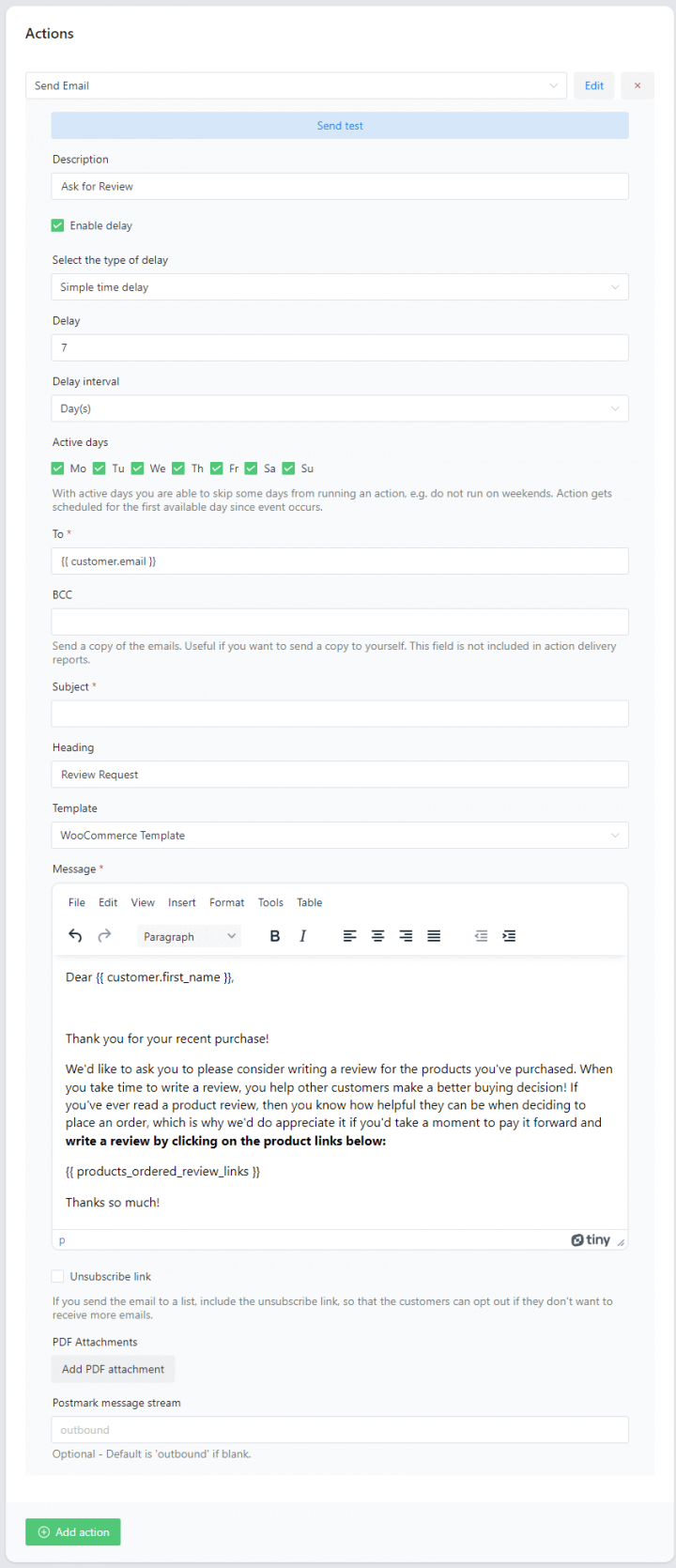 Woocommerce Review Request Email