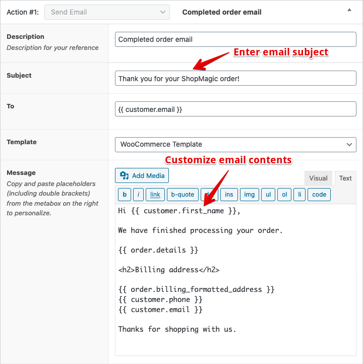 How to Customize Completed Order Email Content Easy!