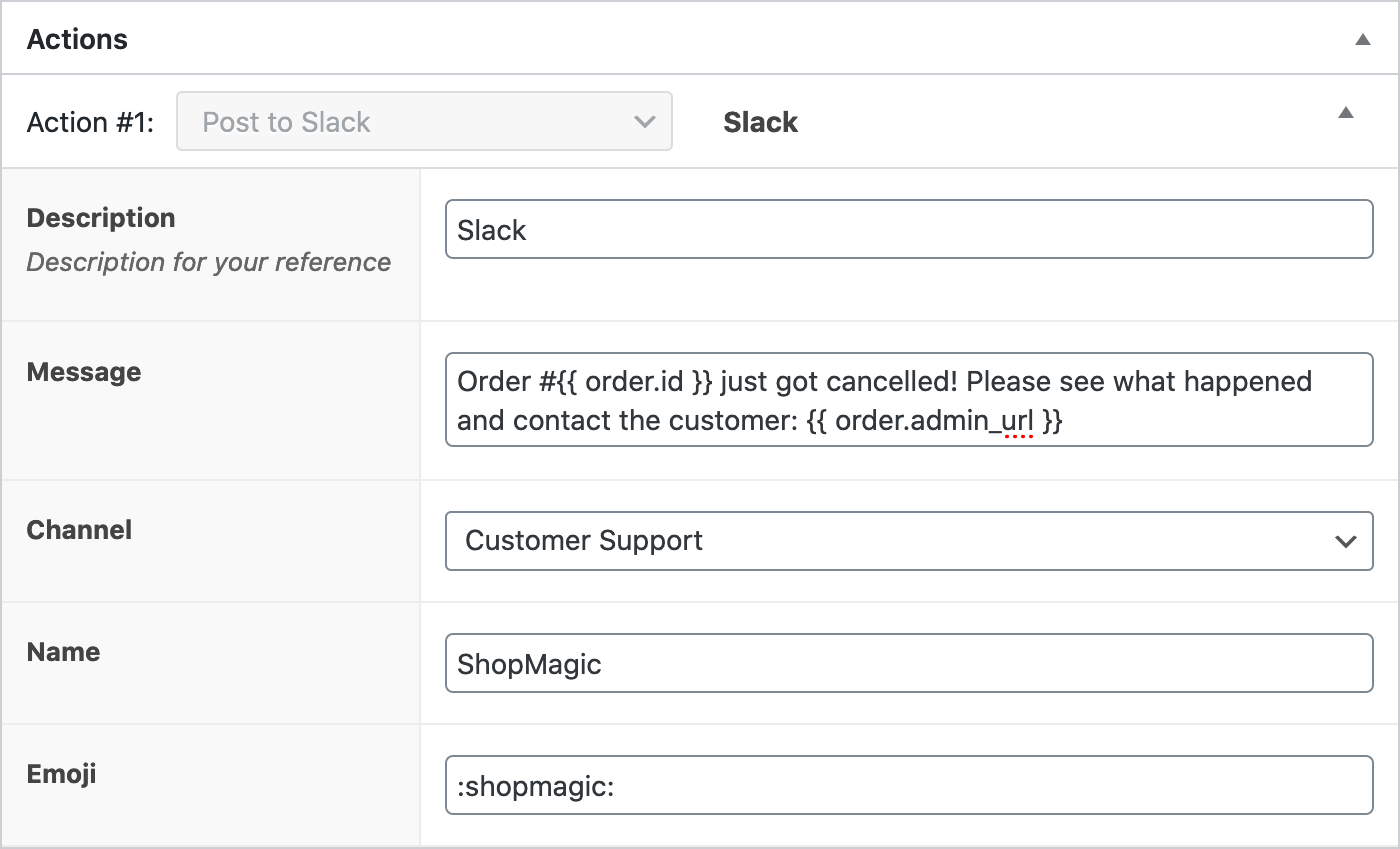 ShopMagic Slack Message Failed Order