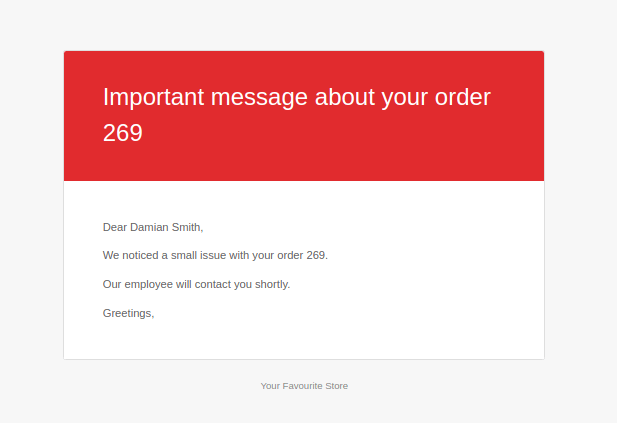 Failed Order Email