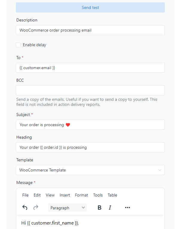 Send Automated Emails Woocommerce Order Processing Email Custom Templates