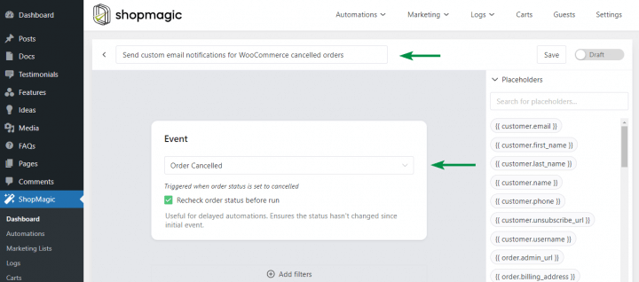 Send Email Notifications For Cancelled Orders In Woocommerce