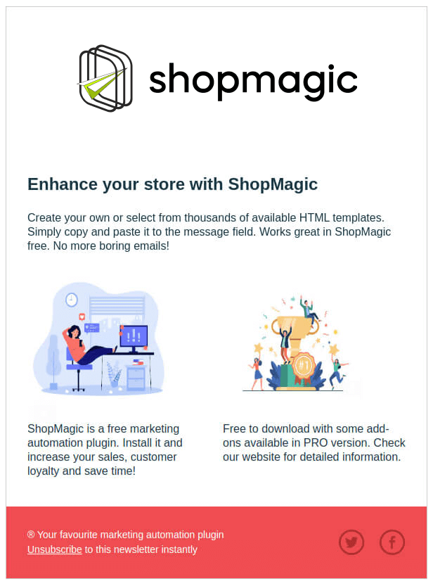 WooCommerce custom email prepared with ShopMagic