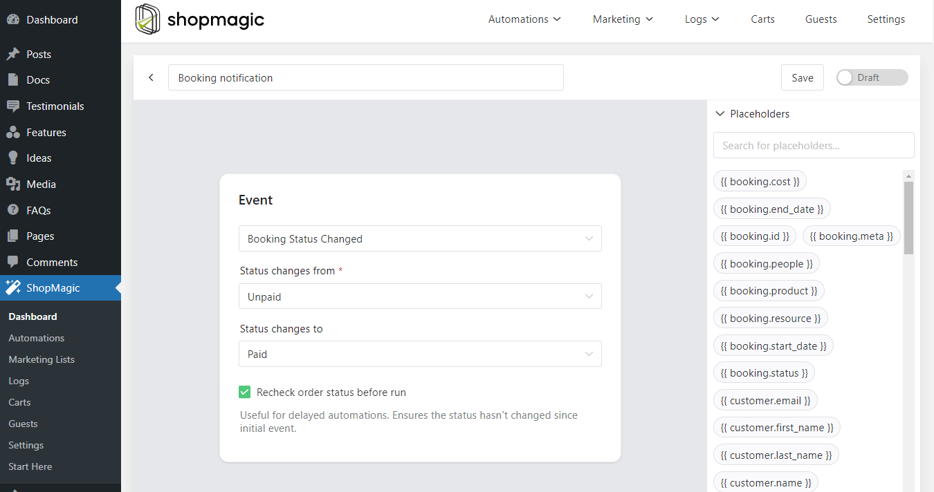 New Email Automation For WooCommerce Bookings With Shopmagic Integration