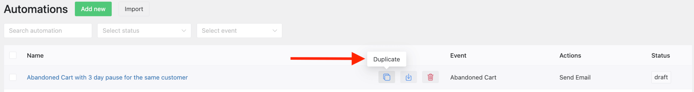 Duplicate WooCommerce automations