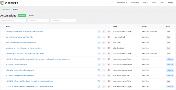 Shopmagic automations - set your email campaign for WordPress and WooCommerce