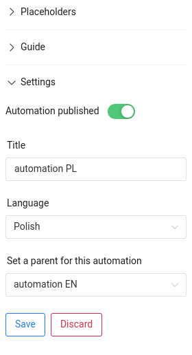 Automation Settings