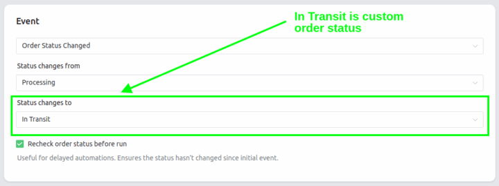Custom Order Status