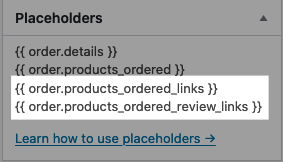 Review Requests Placeholders
