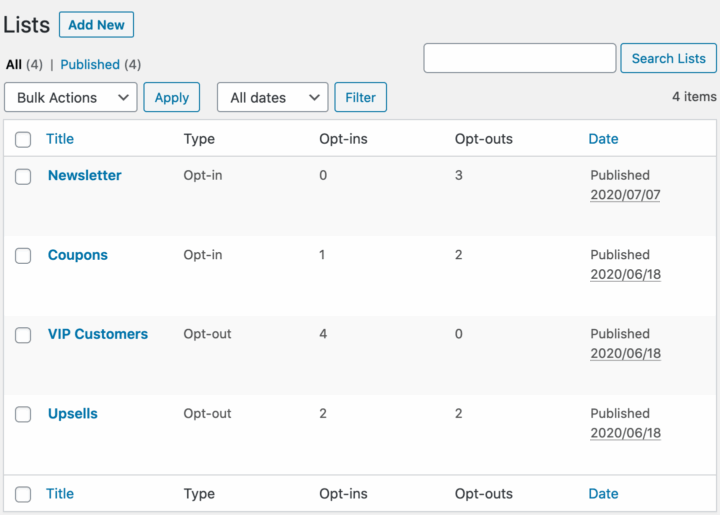 Shopmagic Lists