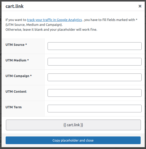 Utm Cart Link