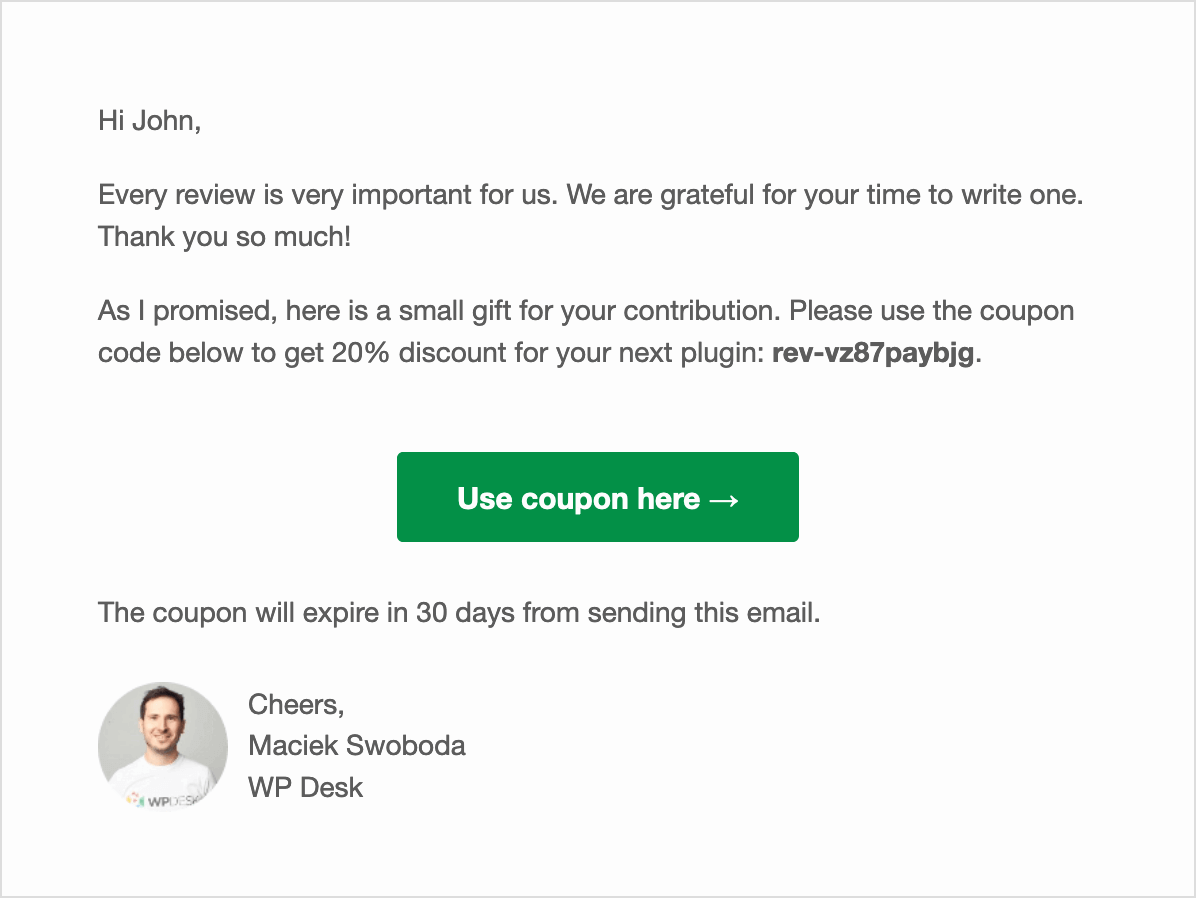 Woocommerce Shop Coupon Example