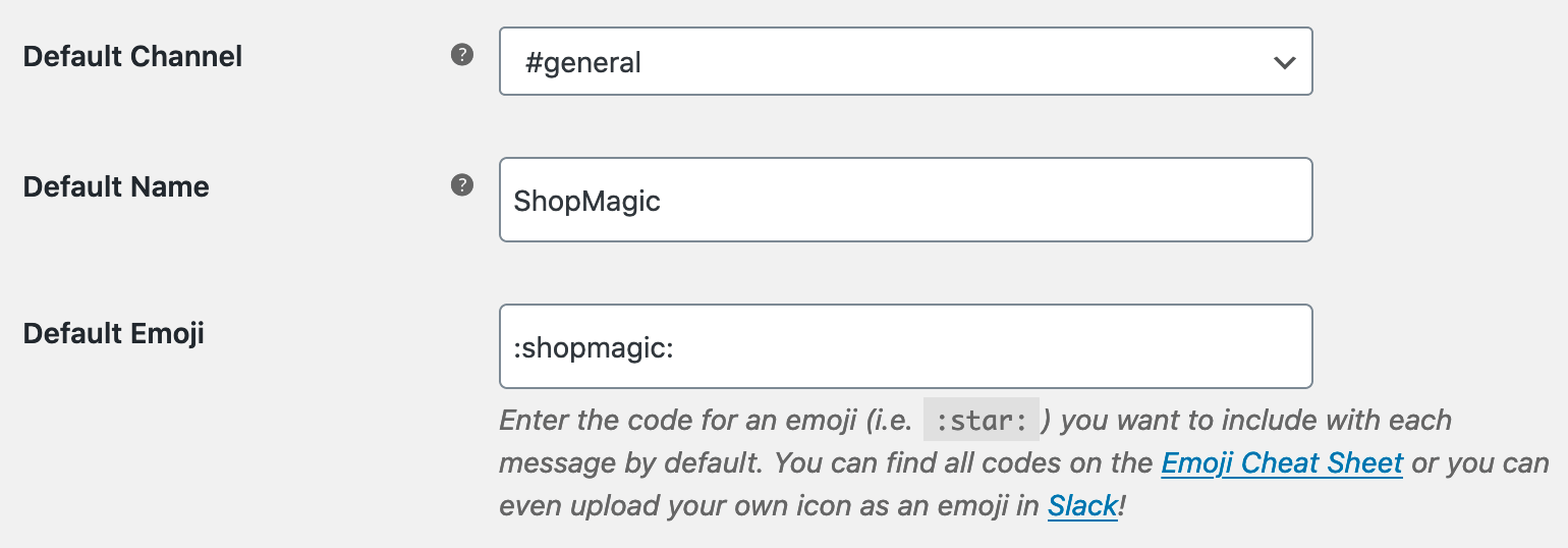 Woocommerce Slack Defaults
